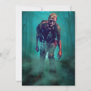Tarjeta Festiva SlipperyJoe figura de zombie aterradora aislada om
