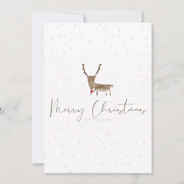 Tarjeta Festiva SlipperyJoe Merry Nocheveris rinoceronte (Anverso)