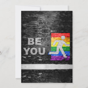 Tarjeta Festiva SlipperyJoe's Be You negro ladrillo pared de peato