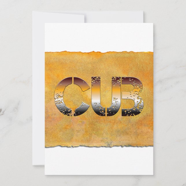 Tarjeta Festiva SlipperyJoe's cub word naranja-tonos marrones pro (Anverso)