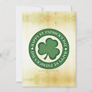 Tarjeta Festiva SlipperyJoe's Día de San Patricio tres hojas brill