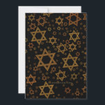 Tarjeta Festiva SlipperyJoe's estrella de David artística temática<br><div class="desc">La luz de las velas artísticas de la estrella de David temática de Hanukkah de SlipperyJoe crea un resplandor festivo y temas de luz y resiliencia modernos y reverentes para las fiestas judías en varios tamaños y tonos metálicos como oro, bronce y marrón profundo sobre un fondo negro rico que...</div>