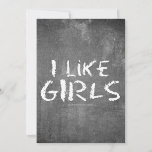 Tarjeta Festiva SlipperyJoe's I Like Chicas sucia pizarra de tiza 