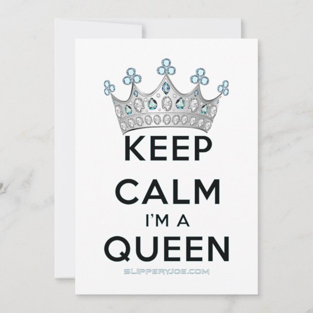 Tarjeta Festiva SlipperyJoe's Keep Calm Queen Royal Crown jewels a (Anverso)