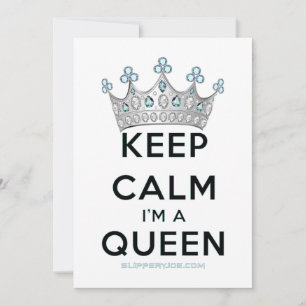 Tarjeta Festiva SlipperyJoe's Keep Calm Queen Royal Crown jewels a