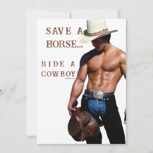 Tarjeta Festiva SlipperyJoe's save horse montar paja cowboy gorra 
