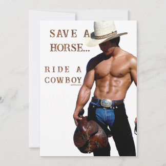 Tarjeta Festiva SlipperyJoe's save horse montar paja cowboy gorra 