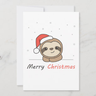 Tarjeta Festiva Sloth Christmas Snow Winter Animals Sloths