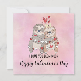 Tarjeta Festiva Sloth in  Yoga Class on Valentine's Day 