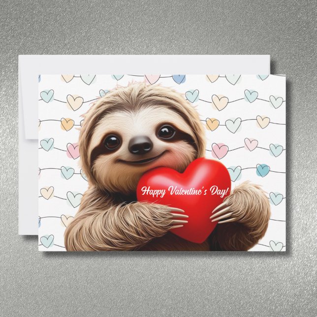 Tarjeta Festiva Sloth personalizado de San Valentín Te amo más que (Subido por el creador)