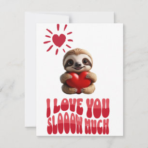 Tarjeta Festiva Sloth personalizado del día de San Valentín Te amo