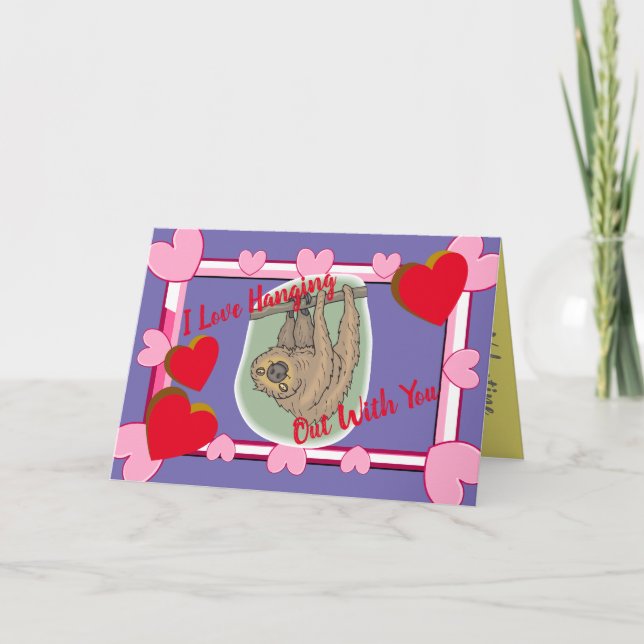 Tarjeta Festiva Sloth Valentine (Anverso)