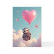 Sloth Valentine Folded Holiday Card