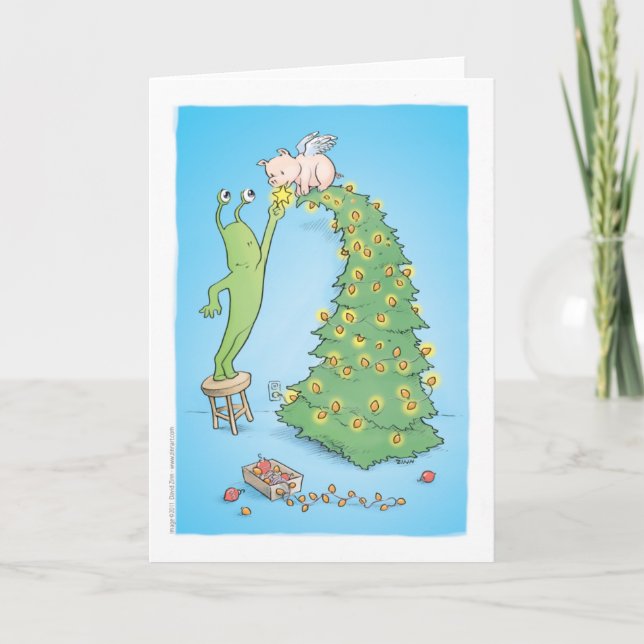 Tarjeta Festiva sluggo y el árbol del pigangel (Anverso)