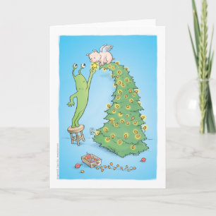 Tarjeta Festiva sluggo y el árbol del pigangel