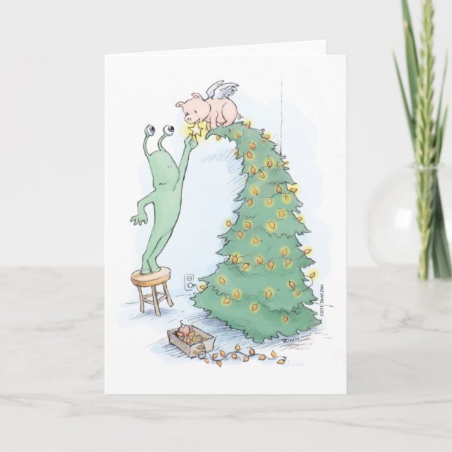 Tarjeta Festiva sluggo y el pigangel (Anverso)