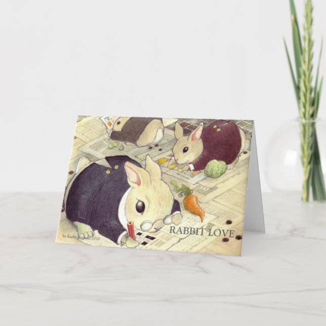Tarjeta Festiva SMART BUNNIES de Kathy Borla... (Anverso)