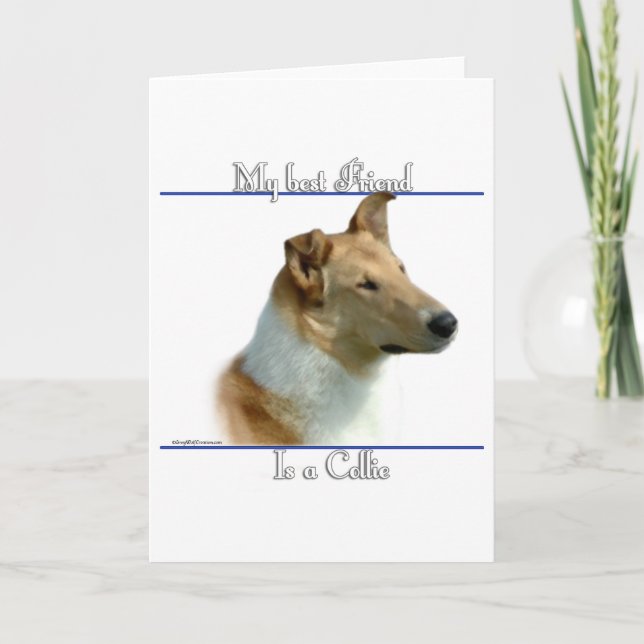 Tarjeta Festiva Smooth Collie Best Friend 2 (Anverso)