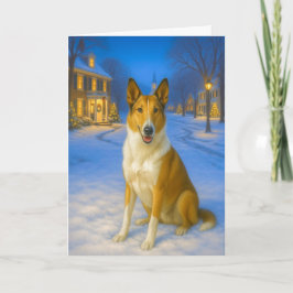 Tarjeta Festiva Smooth Collie Holiday Card