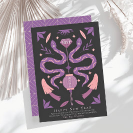 Tarjeta Festiva Snack y Mushroom Black Photo Chinese New Year