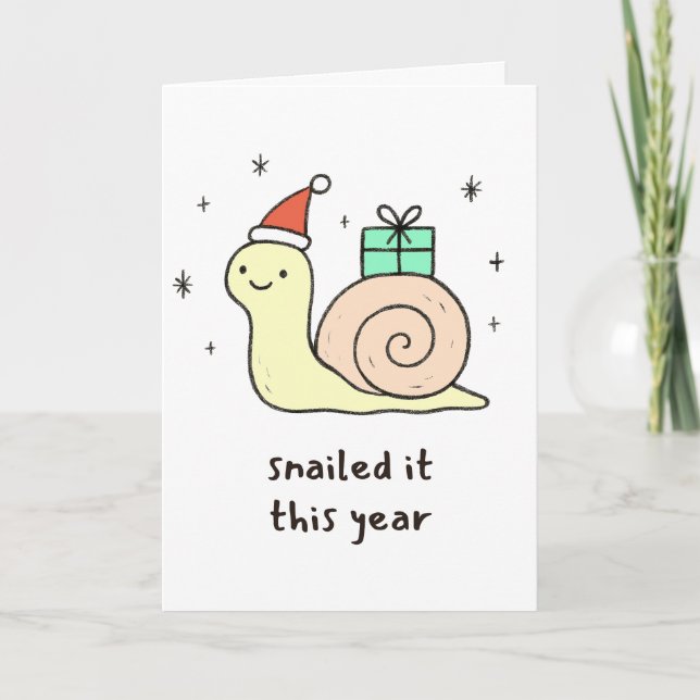 Tarjeta Festiva Snailed it this year! Funny Christmas Card (Anverso)