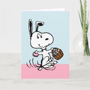 Tarjeta Festiva Snoopy el Beagle de Pascua