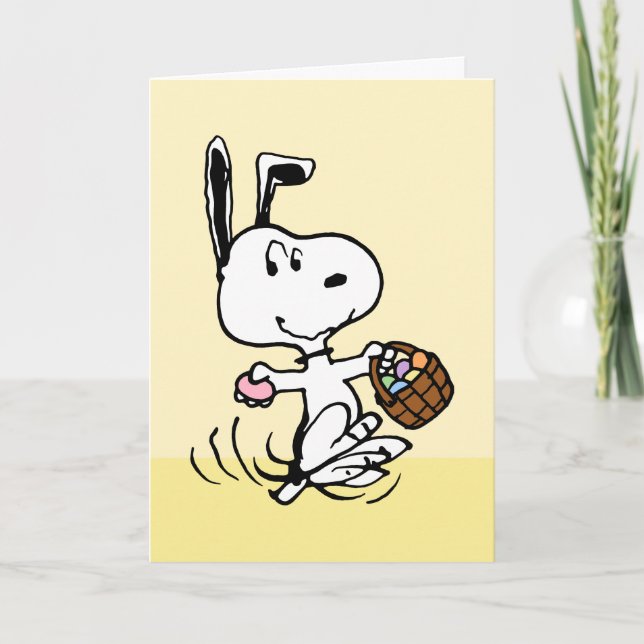 Tarjeta Festiva Snoopy el beagle de Pascua (Anverso)