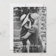 Snow Day Snowflake overlay holiday photo card