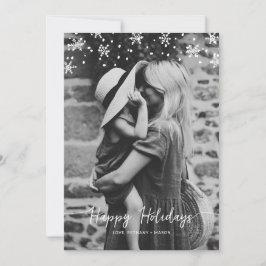 Tarjeta Festiva Snow Day Snowflake overlay holiday photo card