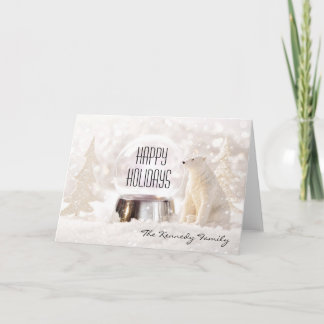 Tarjeta Festiva Snow globe in winter scene