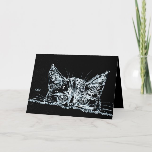 Tarjeta Festiva Snow Kitty (Anverso)