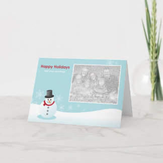 Tarjeta Festiva Snow Man Holiday Template