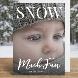Tarjeta Festiva Snow Much Fun Minimalist Holiday winter Photo