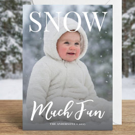 Tarjeta Festiva snow much fun winter snowflake photo snow