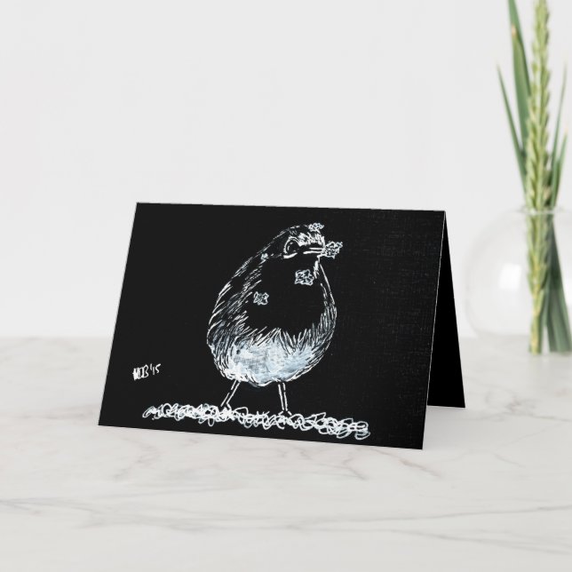 Tarjeta Festiva Snow Robin (Anverso)