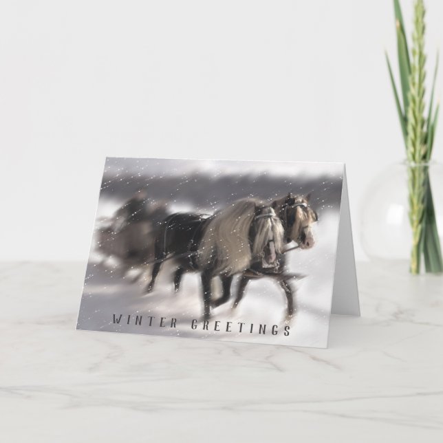 Tarjeta Festiva Snow Sleigh (Anverso)