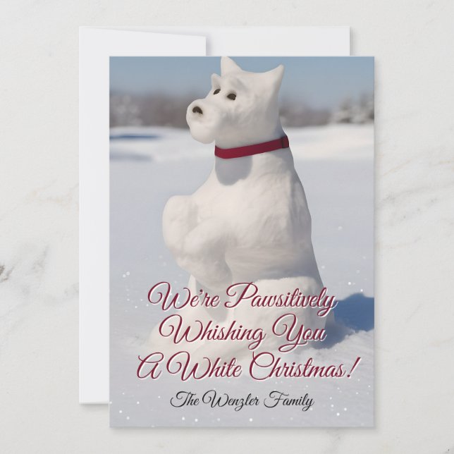 Tarjeta Festiva Snow Snowdog Design (Anverso)