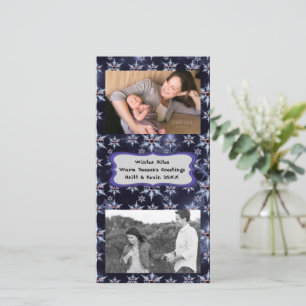 Tarjeta Festiva Snow Zombie Bites Dark Bkgrd Add Photos Photocard