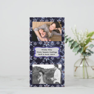 Tarjeta Festiva Snow Zombie Bites Dark Bkgrd Add Photos Photocard