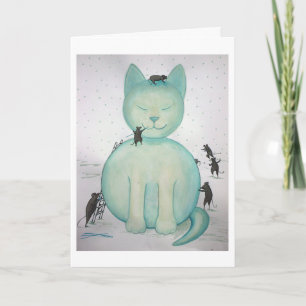 Tarjeta Festiva Snowcat