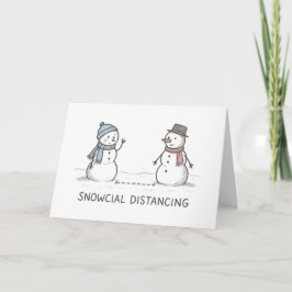 Tarjeta Festiva Snowcial Distancing - Funny Christmas Card