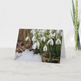 Tarjeta Festiva Snowdrop Bendición Imbolc Pagan Wiccan Greeting