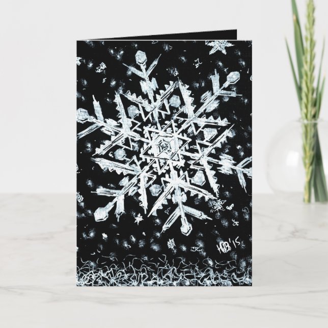 Tarjeta Festiva Snowflake (Anverso)