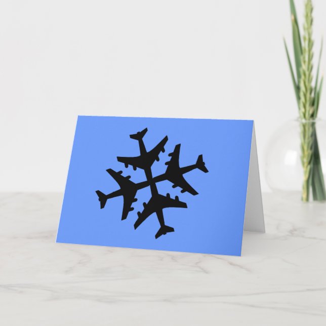 Tarjeta Festiva Snowflake de avión (Anverso)