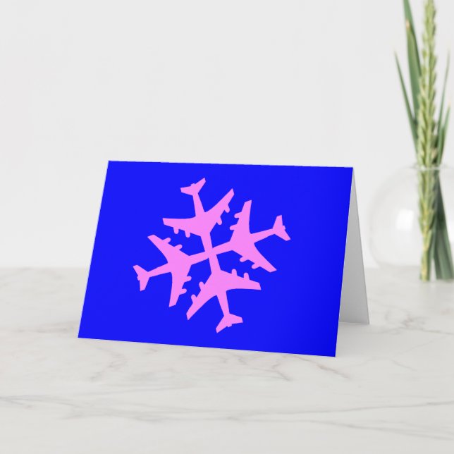 Tarjeta Festiva Snowflake de avión (Anverso)