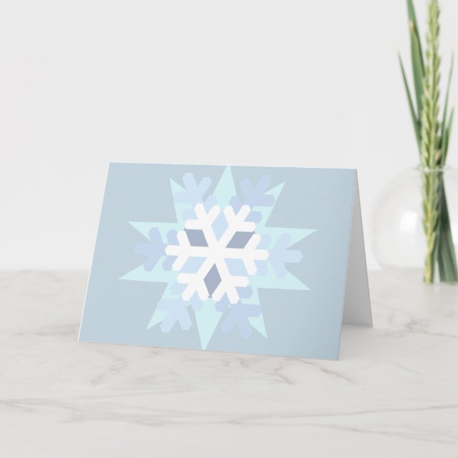 Tarjeta Festiva Snowflake de invierno (Anverso)