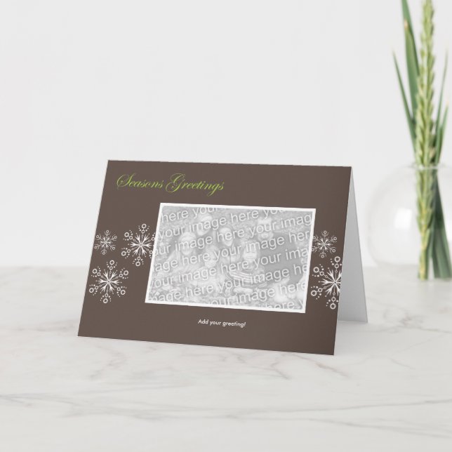 Tarjeta Festiva Snowflake Holiday Template (Anverso)