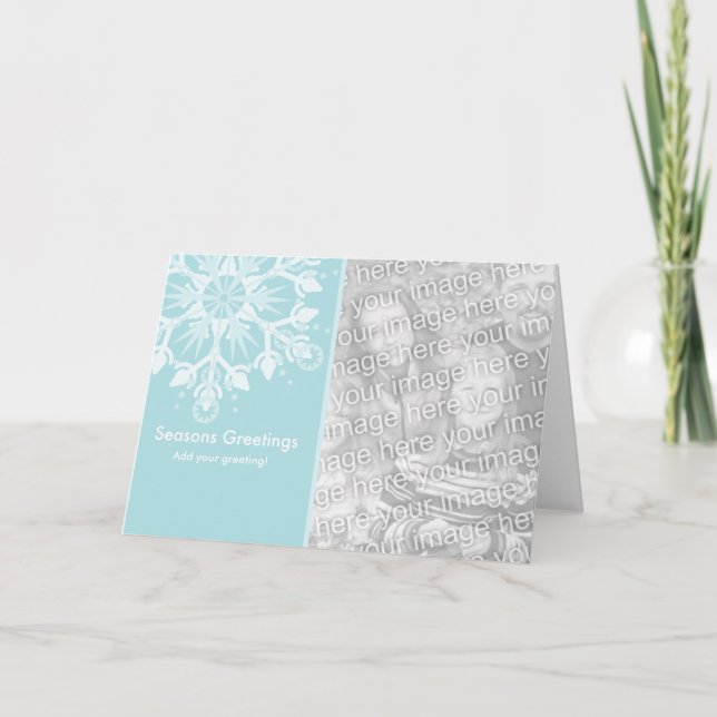 Tarjeta Festiva Snowflake Holiday Template (Anverso)