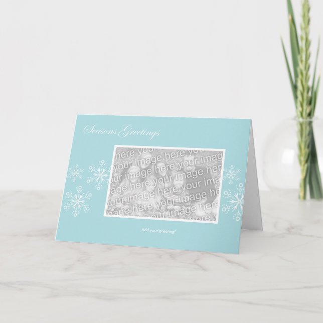 Tarjeta Festiva Snowflake Holiday Template (Anverso)