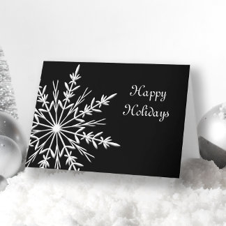 Tarjeta Festiva Snowflake sobre los Navidades de los negocios negr